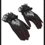 Eva Lady Rosita Lace Black/Red Gothic Gloves