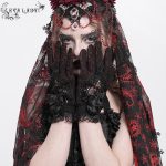 Eva Lady Rosita Lace Black/Red Gothic Gloves