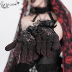 Eva Lady Rosita Lace Black/Red Gothic Gloves