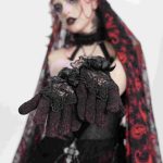 Eva Lady Rosita Lace Black/Red Gothic Gloves