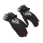 Eva Lady Rosita Lace Black/Red Gothic Gloves