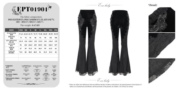 Eva Lady Widow's Charm Velvet Flare Gothic Leggings