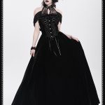 Eva Lady Velvet Wraith Off Shoulder Gothic Dress