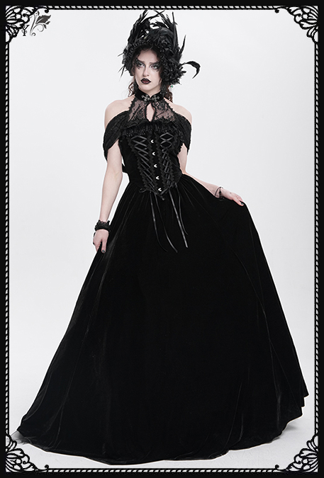 Eva Lady Velvet Wraith Off Shoulder Gothic Dress
