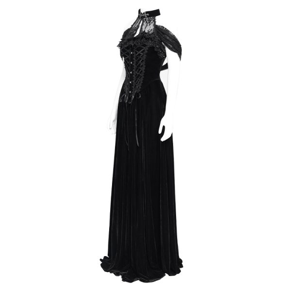 Eva Lady Velvet Wraith Off Shoulder Gothic Dress