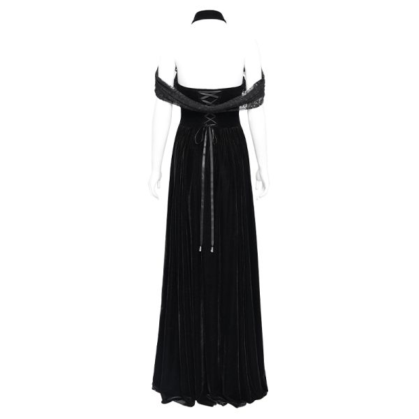 Eva Lady Velvet Wraith Off Shoulder Gothic Dress