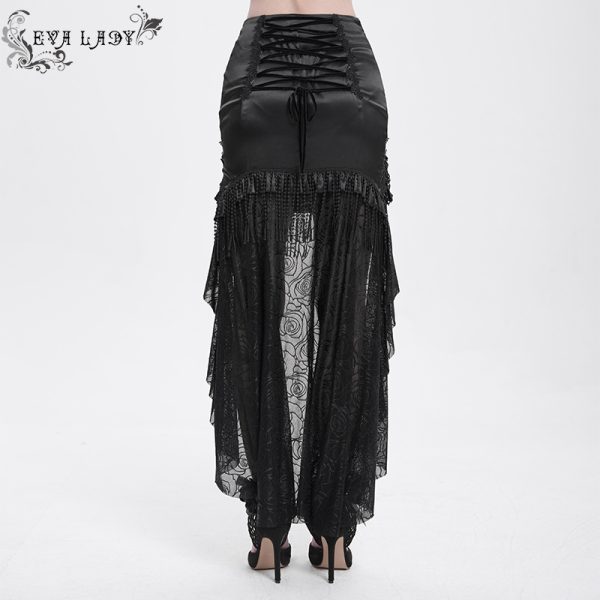 Eva Lady Midnight Mourning High-Low Gothic Skirt