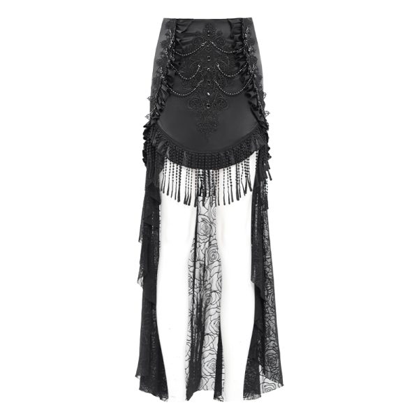 Eva Lady Midnight Mourning High-Low Gothic Skirt