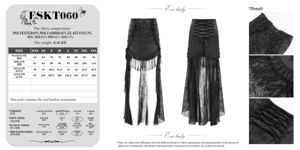 Eva Lady Midnight Mourning High-Low Gothic Skirt