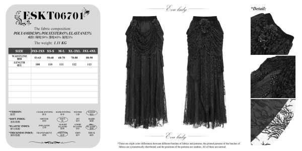 Eva Lady Lacrima Black Gothic Skirt