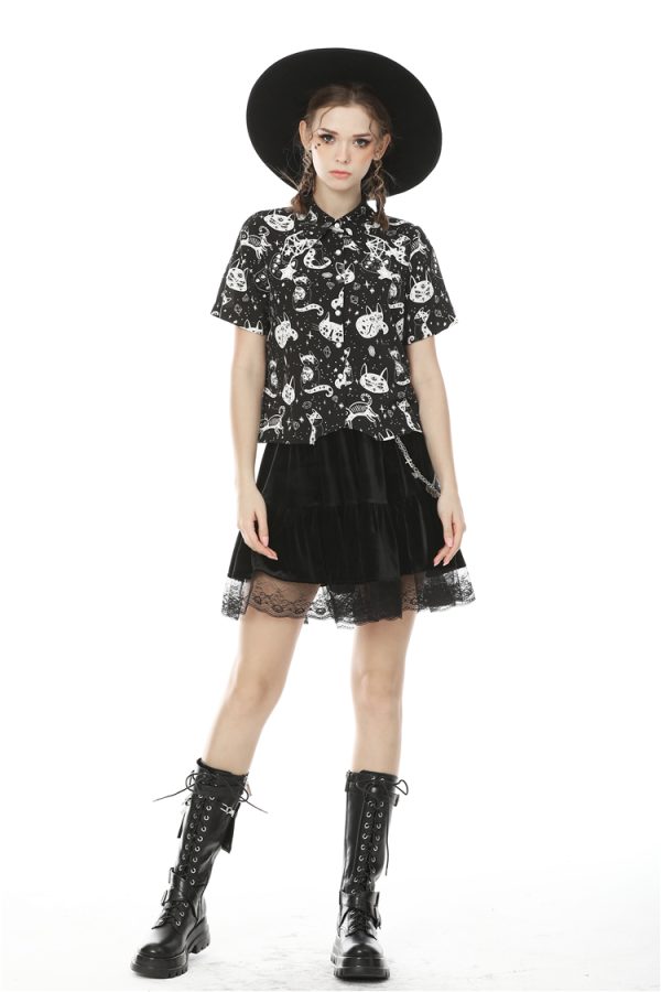 Dark In Love Space Kitty Top