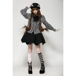 Dark In Love Beetlejuice Ruffle Gothic Lolita Shirt