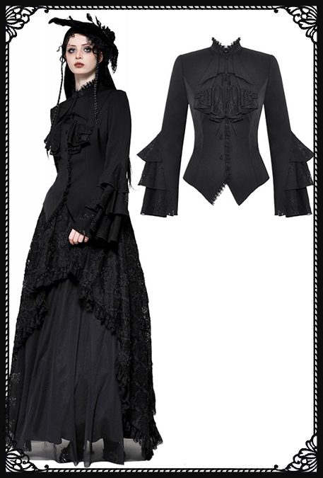 Dark In Love Kora Ruffle Bell Sleeve Gothic Lolita Blouse