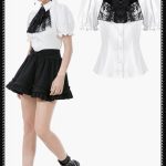 Dark In Love Lydia Gothic Lolita White & Black Ruffle Shirt