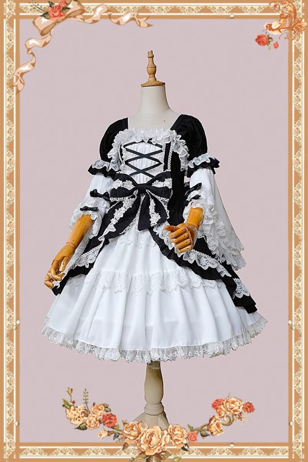 Infanta Baby Doll Black White Lolita Dress