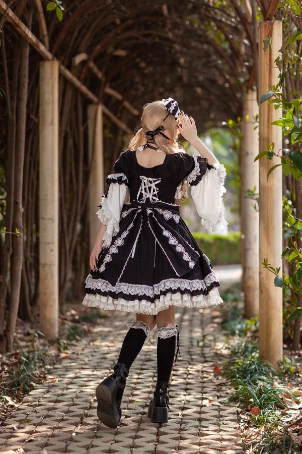 Infanta Baby Doll Black White Lolita Dress