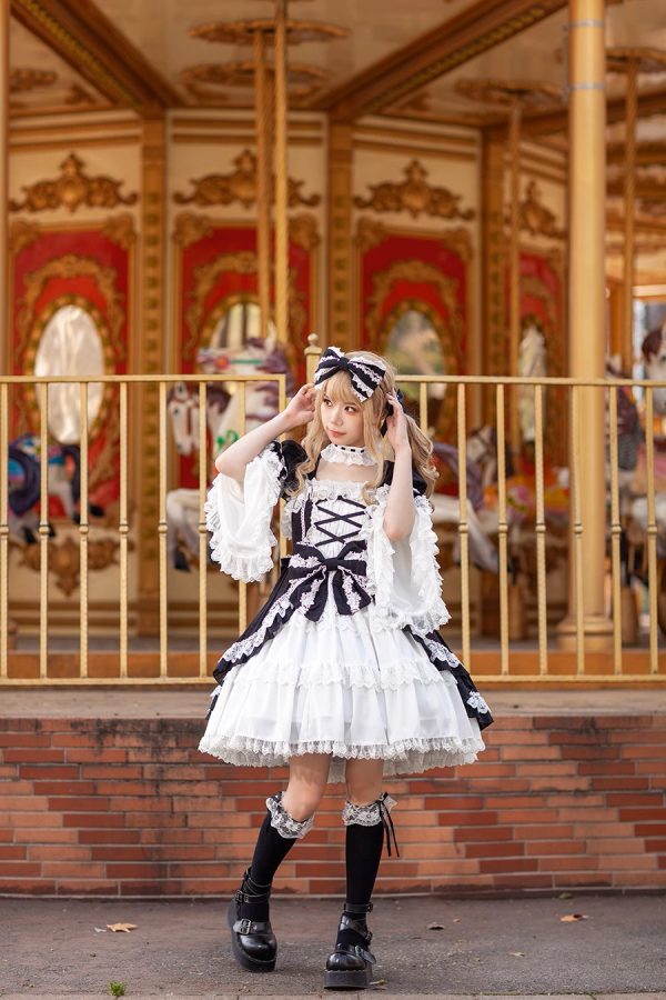 Infanta Baby Doll Black White Lolita Dress