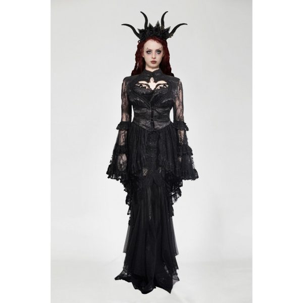 Dark In Love Bleeding Heart Gothic Bolero With Ruffle Bell Sleeve