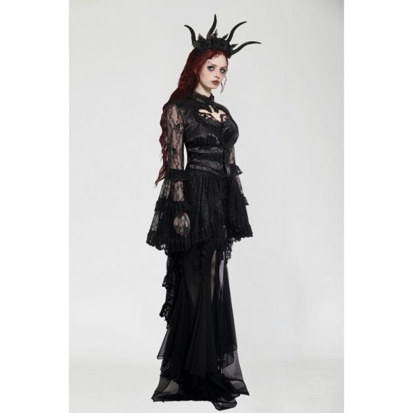 Dark In Love Bleeding Heart Gothic Bolero With Ruffle Bell Sleeve