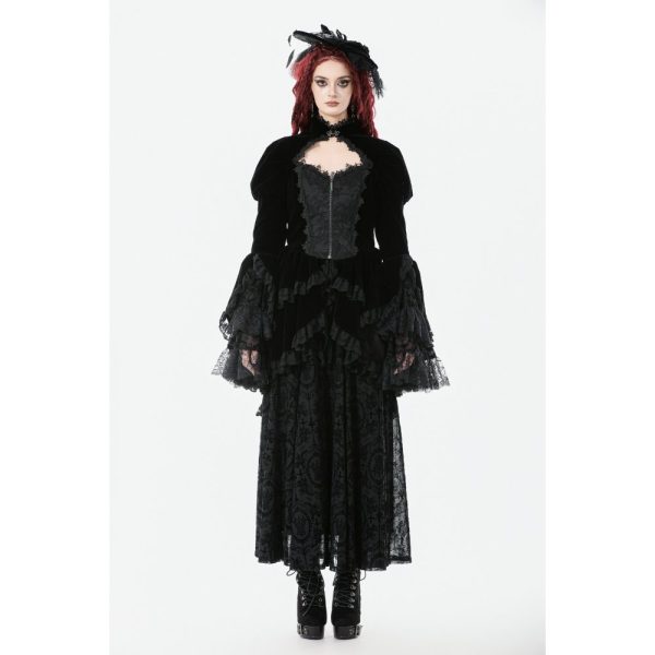 Dark In Love Phantom Ruffle Gothic Jacket With Cut Out Chest