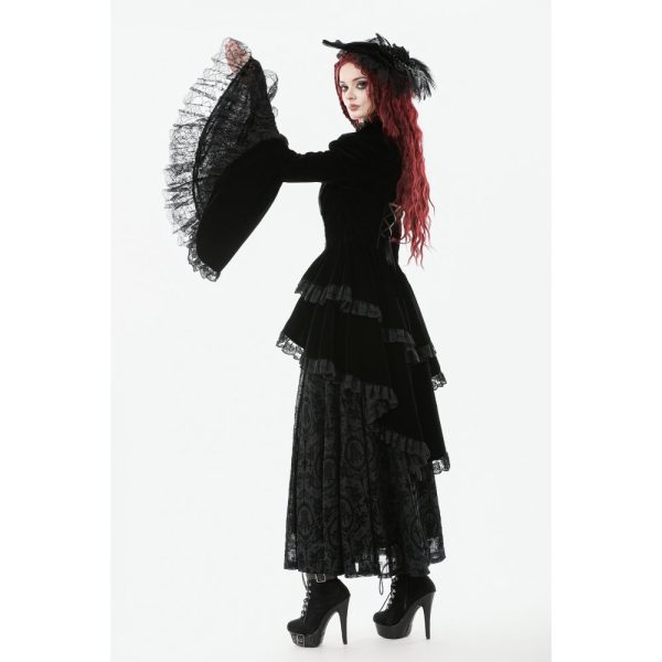 Dark In Love Phantom Ruffle Gothic Jacket With Cut Out Chest