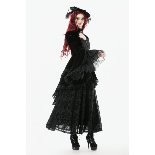 Dark In Love Phantom Ruffle Gothic Jacket With Cut Out Chest
