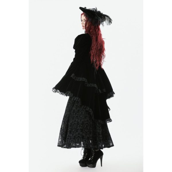 Dark In Love Phantom Ruffle Gothic Jacket With Cut Out Chest