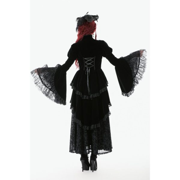 Dark In Love Phantom Ruffle Gothic Jacket With Cut Out Chest