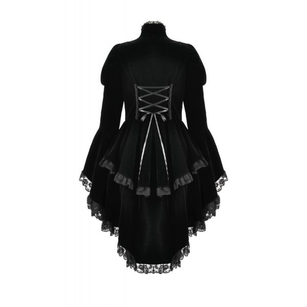 Dark In Love Phantom Ruffle Gothic Jacket With Cut Out Chest