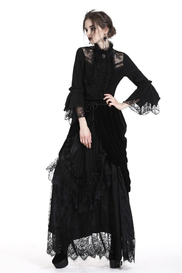 Dark in Love Black Cascade Skirt