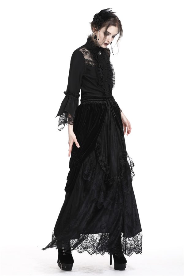 Dark in Love Black Cascade Skirt