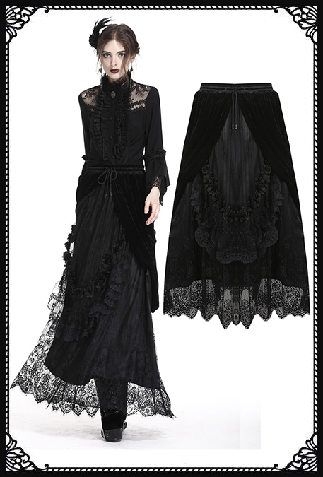 Dark in Love Black Cascade Skirt