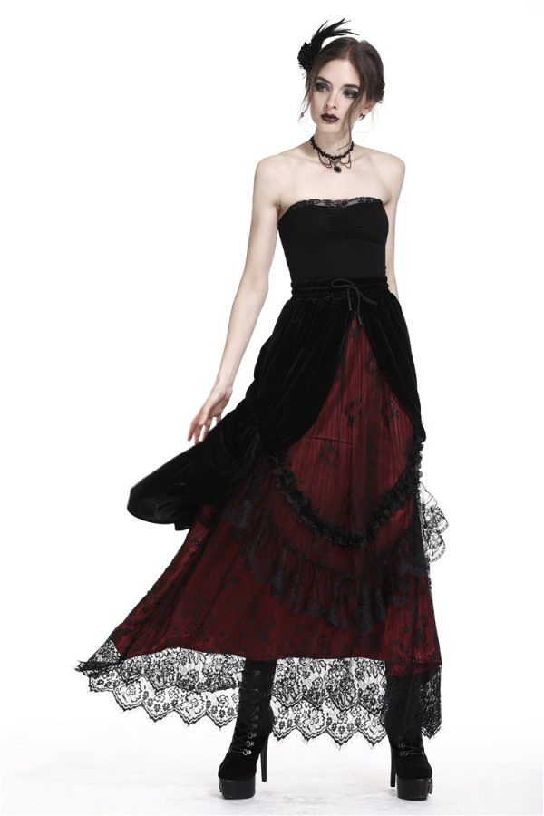 Dark in Love Red Cascade Skirt