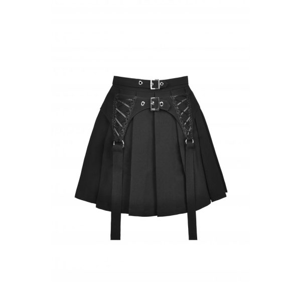 Dark In Love Elysia Black Gothic Skater Skirt
