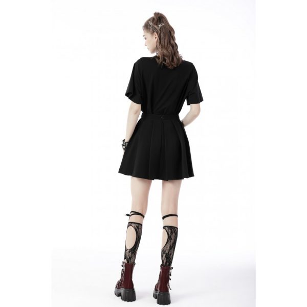Dark In Love Elysia Red Tartan Gothic Skater Skirt