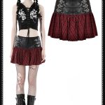 Dark In Love Flame of Chaos Red tartan skirt