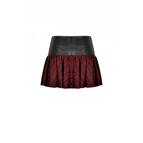Dark In Love Flame of Chaos Red tartan skirt