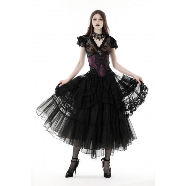 Dark In Love Gaia Chiffon Black Skirt