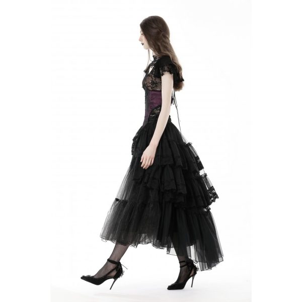 Dark In Love Gaia Chiffon Black Skirt
