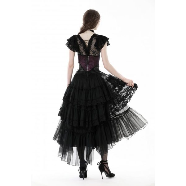 Dark In Love Gaia Chiffon Black Skirt
