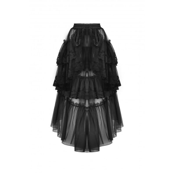Dark In Love Gaia Chiffon Black Skirt