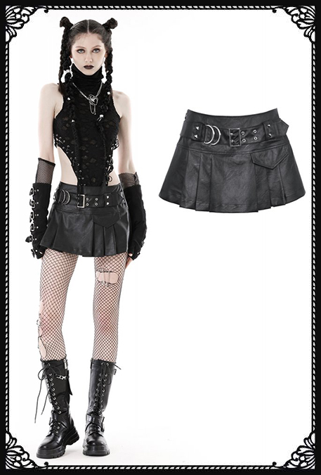 Dark In Love Bratty Bat PU Skirt