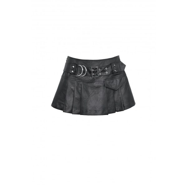 Dark In Love Bratty Bat PU Skirt