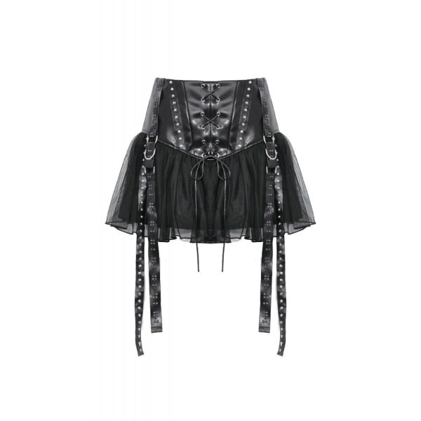 Dark In Love Takeover PVC Skater Skirt