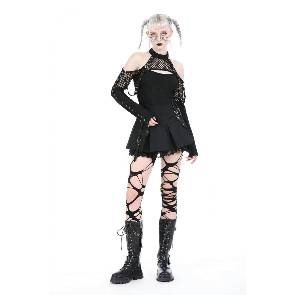 Dark In Love Riot Y2K Straps Skater Skirt