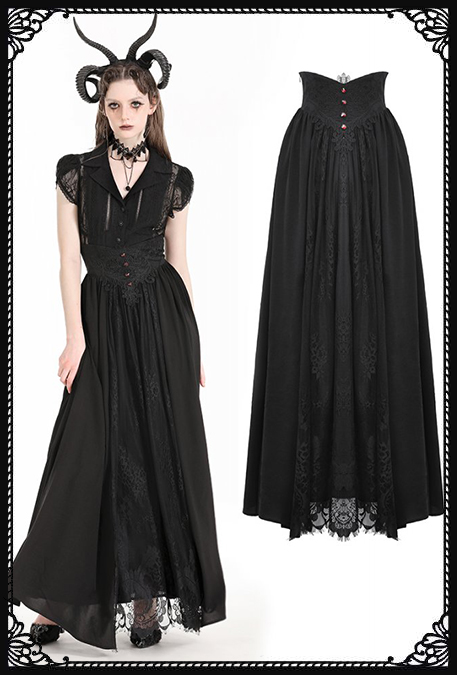 Dark In Love Blood Thirst Long Goth Skirt