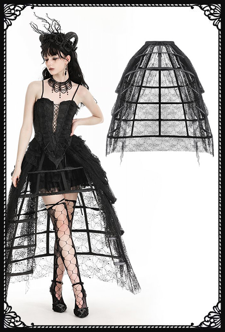 Dark In Love Short Front Long Back Birdcage Skirt Petticoat