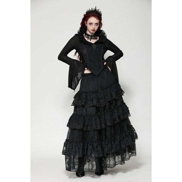 Dark In Love Funeral Babe Layered Lace Gothic Skirt