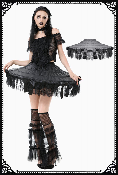 Dark In Love Cursed Tassels Drum Farthingale Gothic Skirt