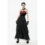 Dark In Love Revenant Gothic Ruffle Faux Leather Detail Skirt